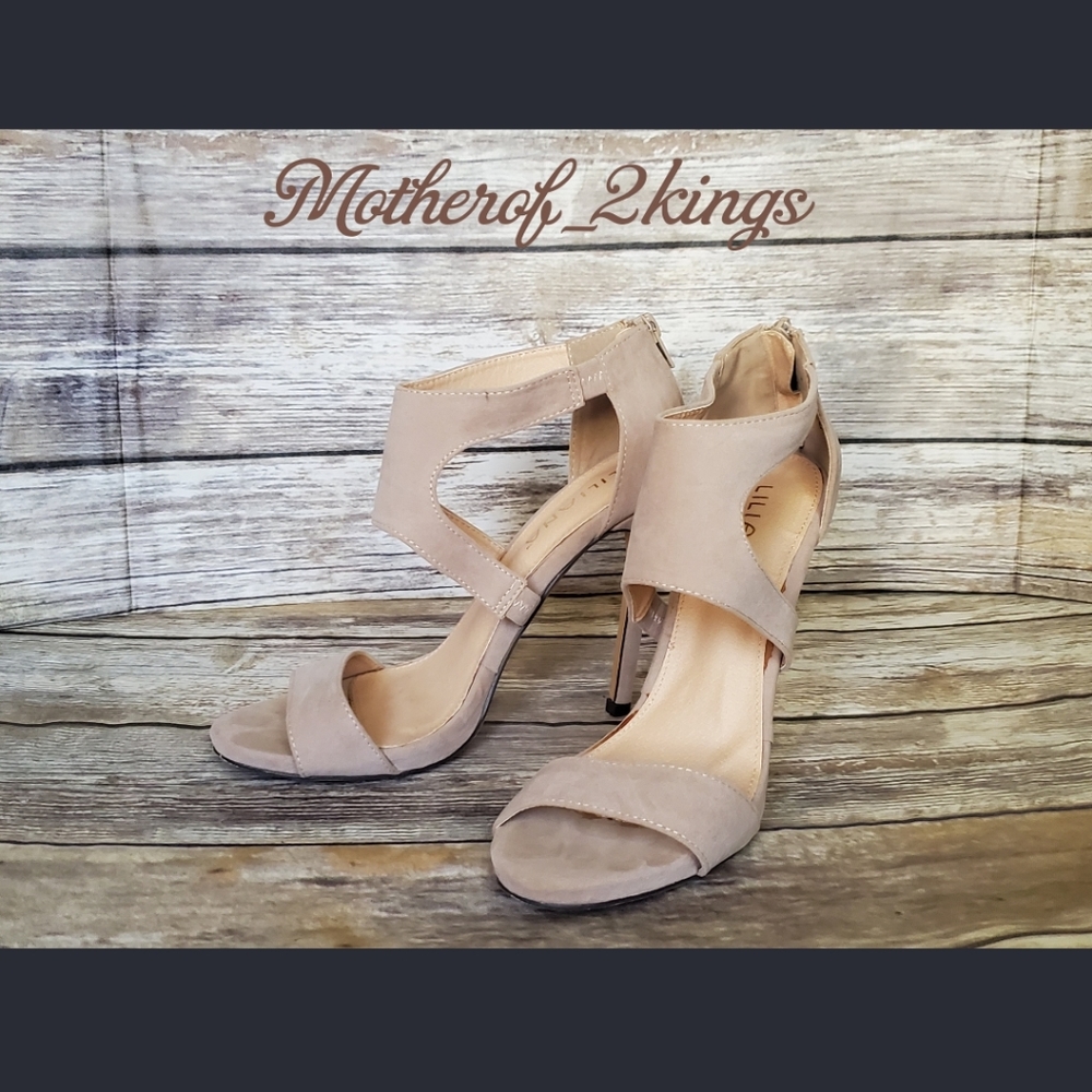 NUDE OPEN-TOE HEEL